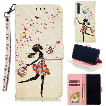 Flower Girl 3D Painted Leather Phone Wallet Case for Mi Xiaomi Redmi Note 8