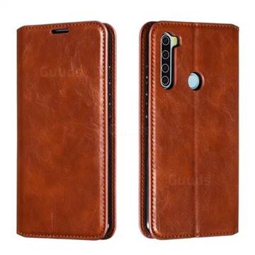 Retro Slim Magnetic Crazy Horse PU Leather Wallet Case for Mi Xiaomi Redmi Note 8 - Brown