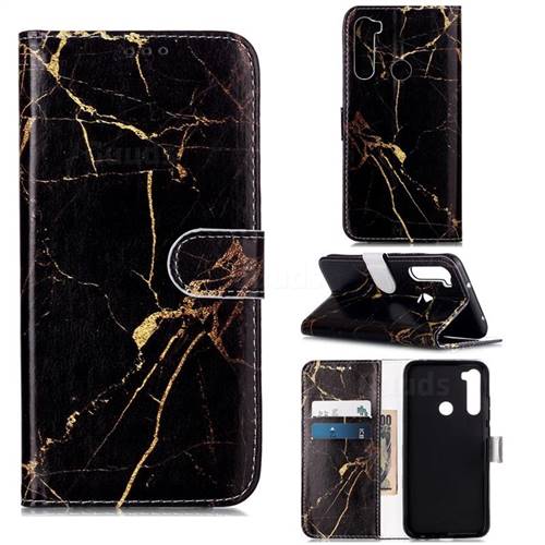 Black Gold Marble PU Leather Wallet Case for Mi Xiaomi Redmi Note 8