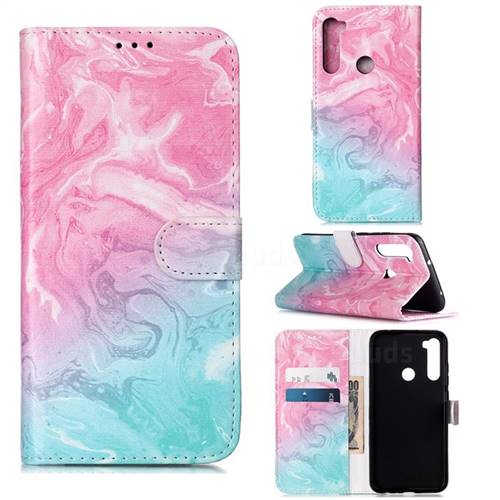 Pink Green Marble PU Leather Wallet Case for Mi Xiaomi Redmi Note 8