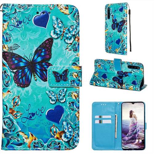 Love Butterfly Matte Leather Wallet Phone Case for Mi Xiaomi Redmi Note 8