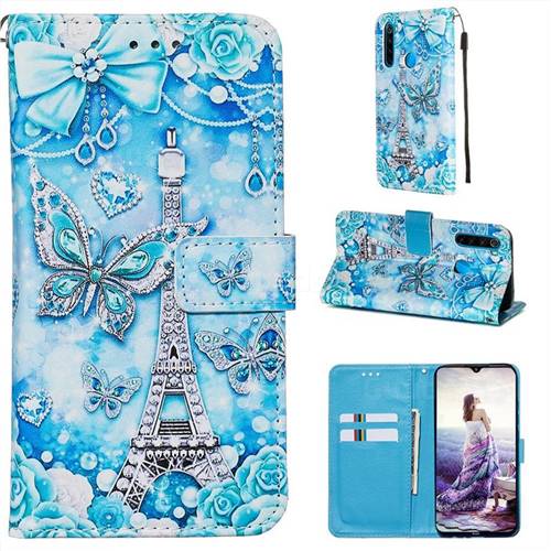 Tower Butterfly Matte Leather Wallet Phone Case for Mi Xiaomi Redmi Note 8