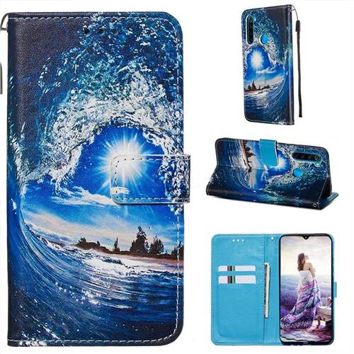 Waves and Sun Matte Leather Wallet Phone Case for Mi Xiaomi Redmi Note 8