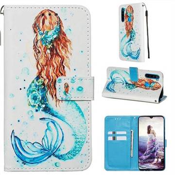 Mermaid Matte Leather Wallet Phone Case for Mi Xiaomi Redmi Note 8