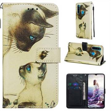 Cat Confrontation Matte Leather Wallet Phone Case for Mi Xiaomi Redmi Note 8