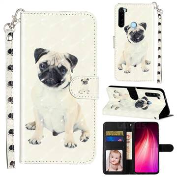 Pug Dog 3D Leather Phone Holster Wallet Case for Mi Xiaomi Redmi Note 8