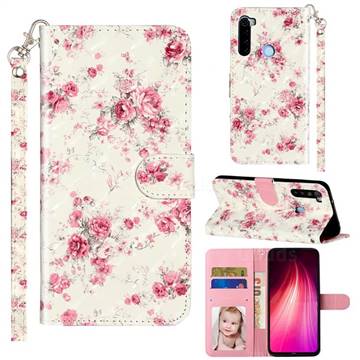 Rambler Rose Flower 3D Leather Phone Holster Wallet Case for Mi Xiaomi Redmi Note 8