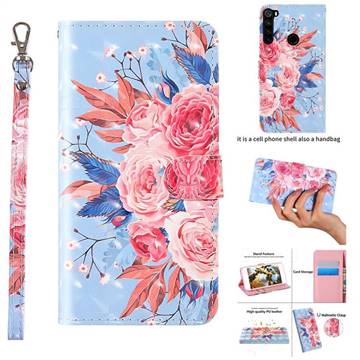 Rose Flower 3D Painted Leather Wallet Case for Mi Xiaomi Redmi Note 8