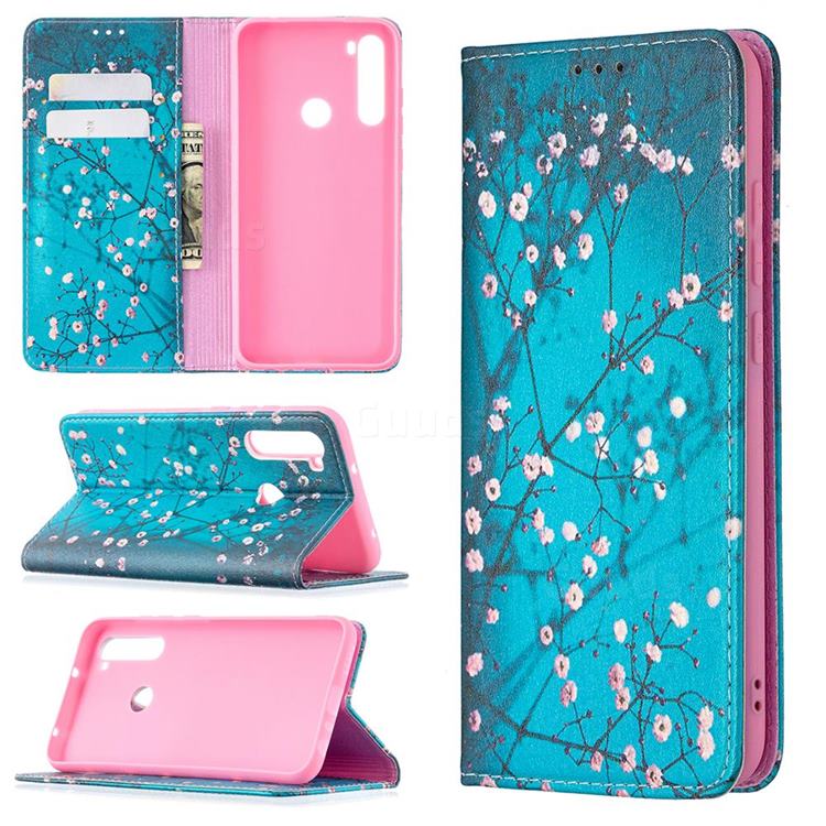 Plum Blossom Slim Magnetic Attraction Wallet Flip Cover for Mi Xiaomi Redmi Note 8