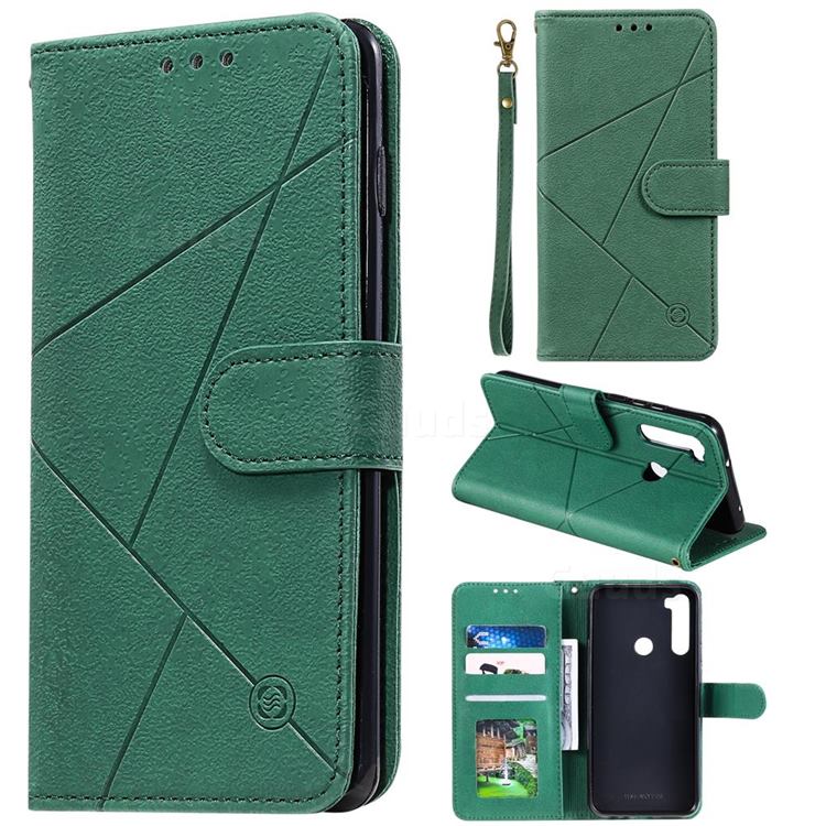Embossing Geometric Leather Wallet Case for Mi Xiaomi Redmi Note 8 - Green
