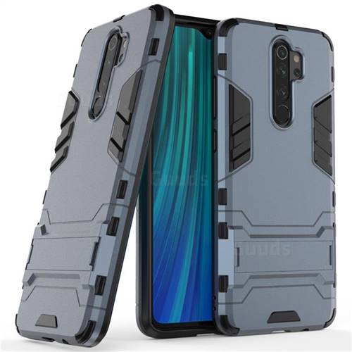 Armor Premium Tactical Grip Kickstand Shockproof Dual Layer Rugged Hard Cover for Mi Xiaomi Redmi Note 8 Pro - Navy