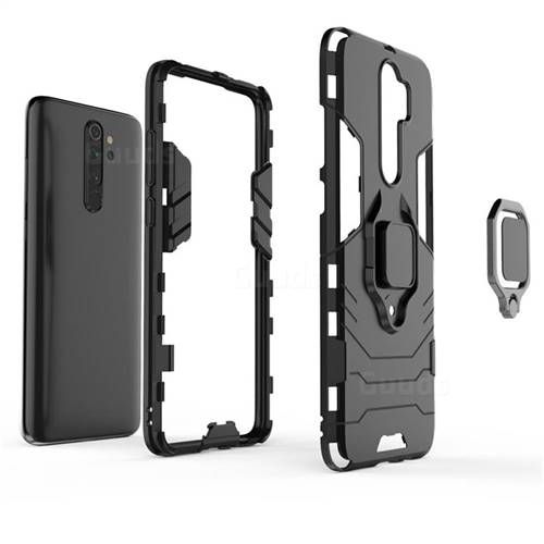 Black Panther Armor Metal Ring Grip Shockproof Dual Layer Rugged Hard ...