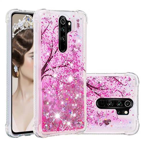 Pink Cherry Blossom Dynamic Liquid Glitter Sand Quicksand Star TPU Case for Mi Xiaomi Redmi Note 8 Pro