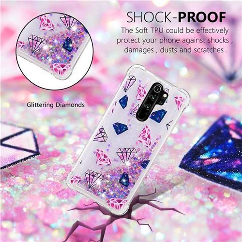 Funda Xiaomi Redmi Note 8 Pro, Xiaomi Redmi Note 8 Pro contraportada, Bling  Sparkling TPU Anti-Fall Quicksand Back Case para Xiaomi Redmi Note 8 Pro