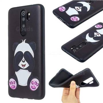 Lovely Panda 3D Embossed Relief Black Soft Back Cover for Mi Xiaomi Redmi Note 8 Pro