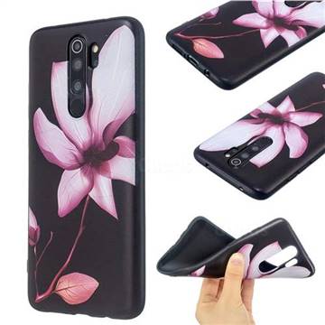 Lotus Flower 3D Embossed Relief Black Soft Back Cover for Mi Xiaomi Redmi Note 8 Pro