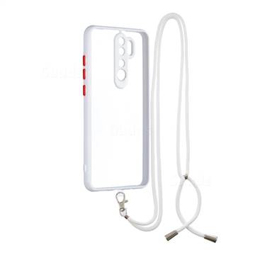 Necklace Cross-body Lanyard Strap Cord Phone Case Cover for Mi Xiaomi Redmi Note 8 Pro - White