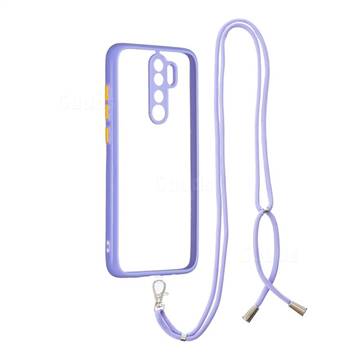 Necklace Cross-body Lanyard Strap Cord Phone Case Cover for Mi Xiaomi Redmi Note 8 Pro - Purple