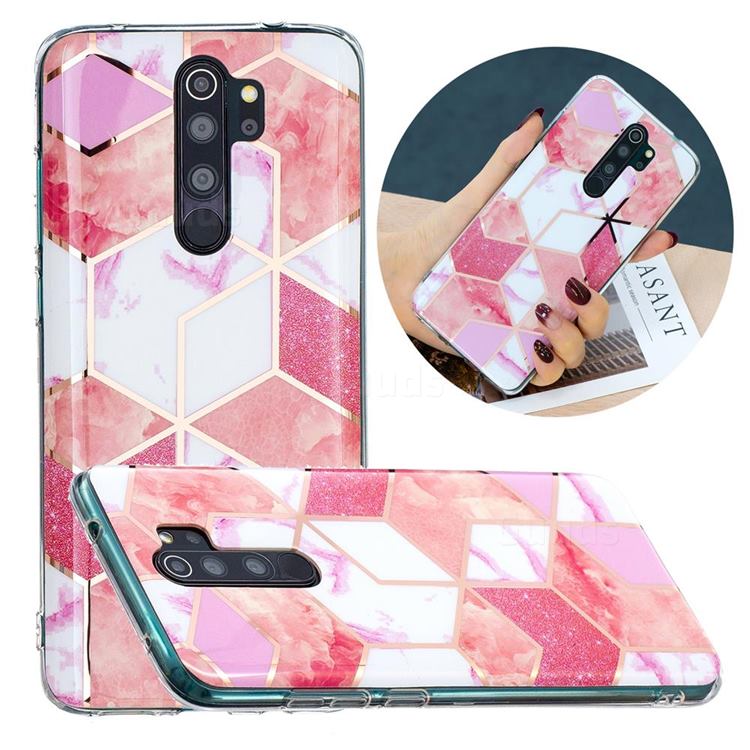 Cherry Glitter Painted Marble Electroplating Protective Case for Mi Xiaomi Redmi Note 8 Pro