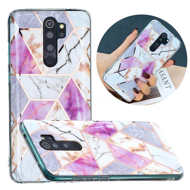 Purple and White Painted Marble Electroplating Protective Case for Mi Xiaomi Redmi Note 8 Pro