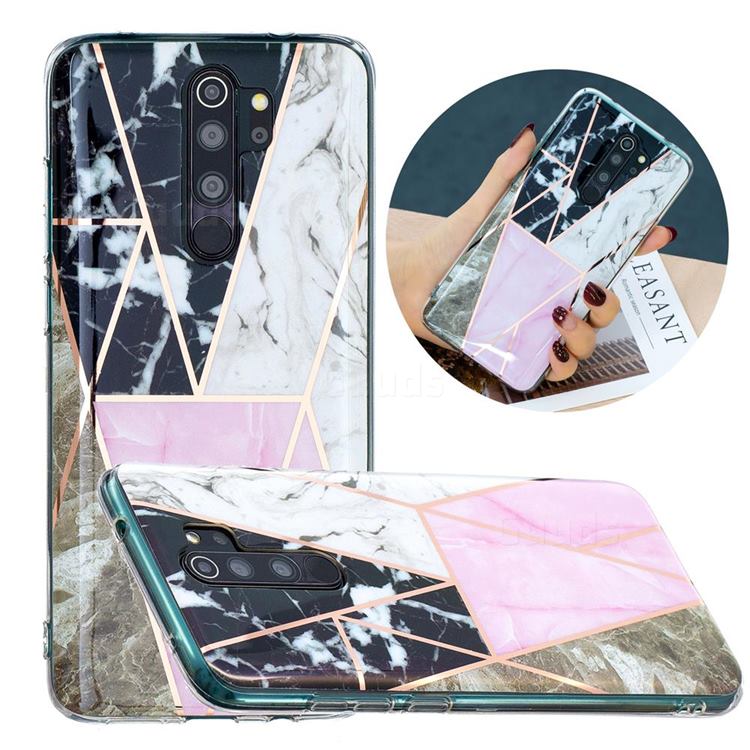 Pink and Black Painted Marble Electroplating Protective Case for Mi Xiaomi Redmi Note 8 Pro