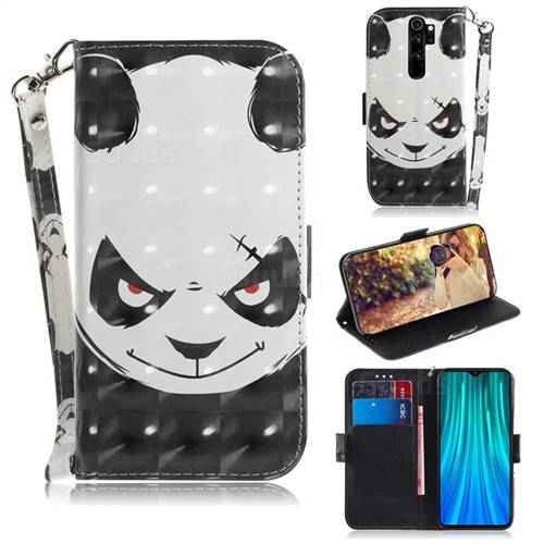 Angry Bear 3D Painted Leather Wallet Phone Case for Mi Xiaomi Redmi Note 8 Pro
