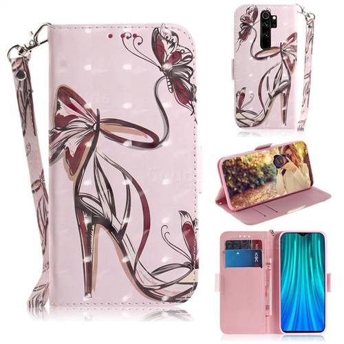 Butterfly High Heels 3D Painted Leather Wallet Phone Case for Mi Xiaomi Redmi Note 8 Pro
