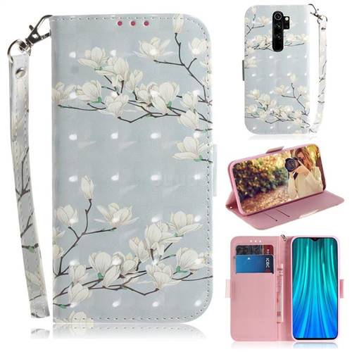 Magnolia Flower 3D Painted Leather Wallet Phone Case for Mi Xiaomi Redmi Note 8 Pro