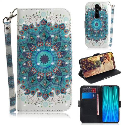 Peacock Mandala 3D Painted Leather Wallet Phone Case for Mi Xiaomi Redmi Note 8 Pro
