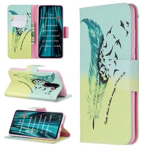 Feather Bird Leather Wallet Case for Mi Xiaomi Redmi Note 8 Pro