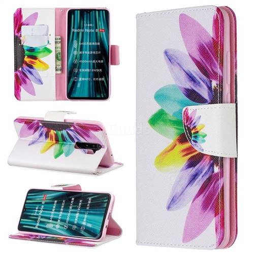 Seven-color Flowers Leather Wallet Case for Mi Xiaomi Redmi Note 8 Pro