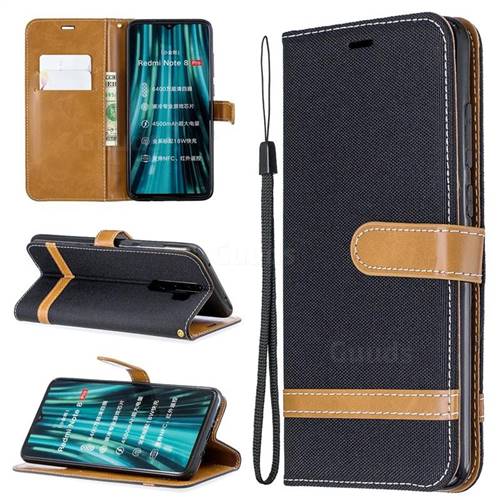 Jeans Cowboy Denim Leather Wallet Case for Mi Xiaomi Redmi Note 8 Pro - Black