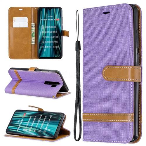 Jeans Cowboy Denim Leather Wallet Case for Mi Xiaomi Redmi Note 8 Pro - Purple