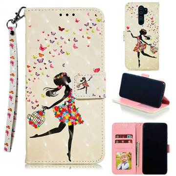 Flower Girl 3D Painted Leather Phone Wallet Case for Mi Xiaomi Redmi Note 8 Pro