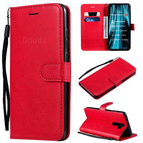 Retro Greek Classic Smooth PU Leather Wallet Phone Case for Mi Xiaomi Redmi Note 8 Pro - Red