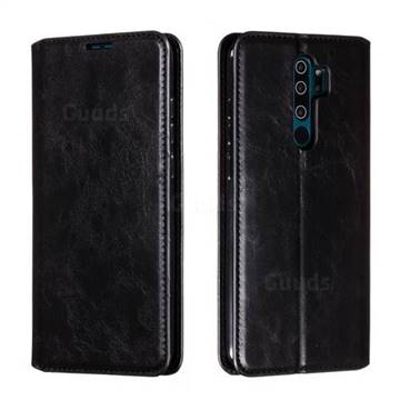 Retro Slim Magnetic Crazy Horse PU Leather Wallet Case for Mi Xiaomi Redmi Note 8 Pro - Black