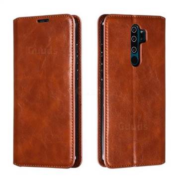 Retro Slim Magnetic Crazy Horse PU Leather Wallet Case for Mi Xiaomi Redmi Note 8 Pro - Brown