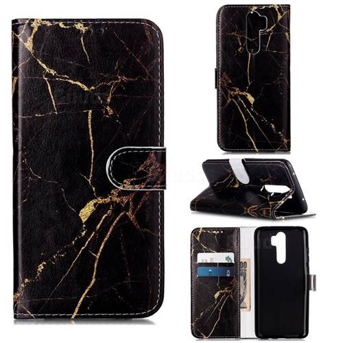 Black Gold Marble PU Leather Wallet Case for Mi Xiaomi Redmi Note 8 Pro