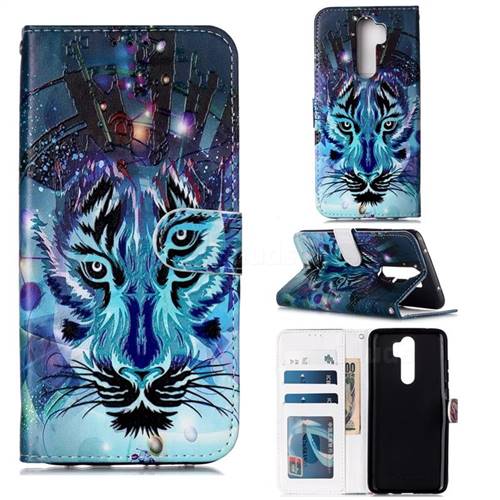Ice Wolf 3D Relief Oil PU Leather Wallet Case for Mi Xiaomi Redmi Note 8 Pro
