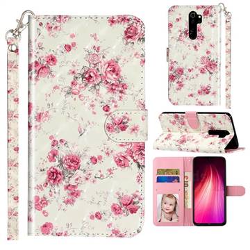 Rambler Rose Flower 3D Leather Phone Holster Wallet Case for Mi Xiaomi Redmi Note 8 Pro