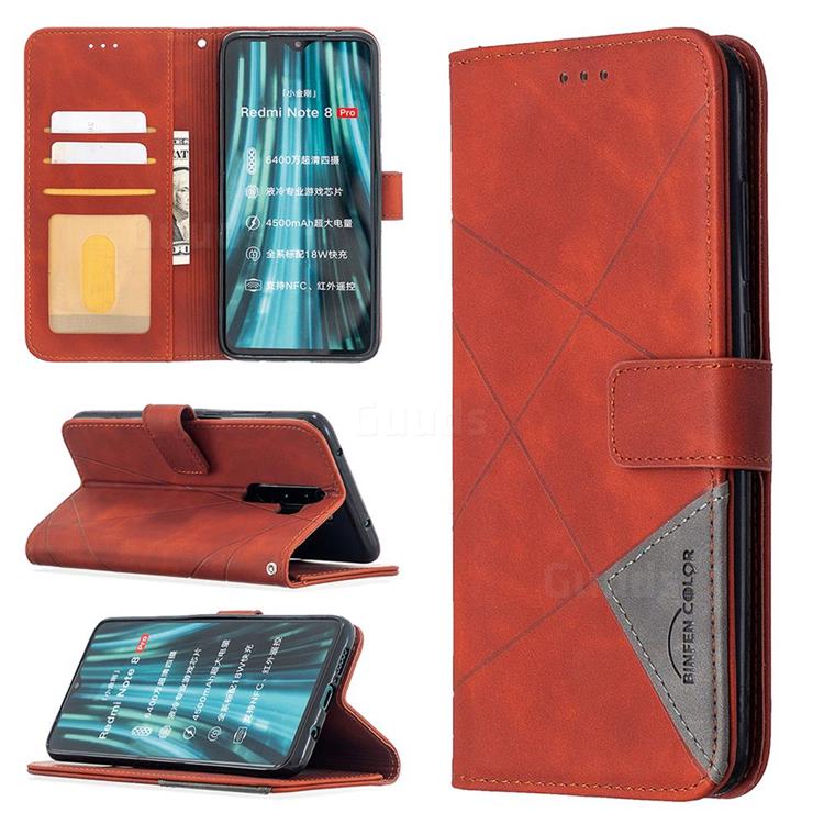Binfen Color BF05 Prismatic Slim Wallet Flip Cover for Mi Xiaomi Redmi Note 8 Pro - Brown
