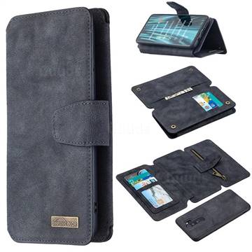 Binfen Color BF07 Frosted Zipper Bag Multifunction Leather Phone Wallet for Mi Xiaomi Redmi Note 8 Pro - Black