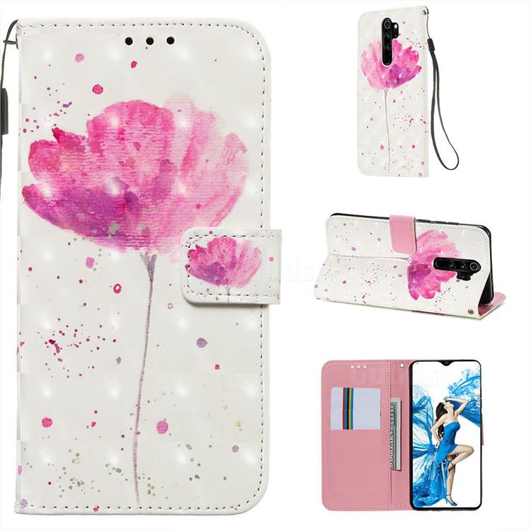 Watercolor 3D Painted Leather Wallet Case for Mi Xiaomi Redmi Note 8 Pro