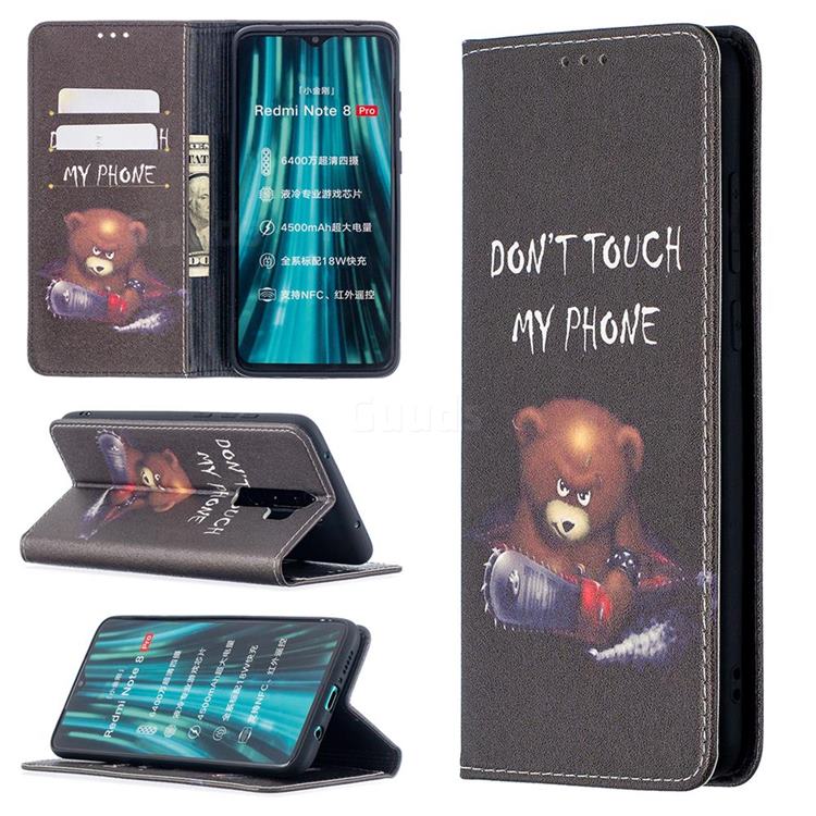 Chainsaw Bear Slim Magnetic Attraction Wallet Flip Cover for Mi Xiaomi Redmi Note 8 Pro