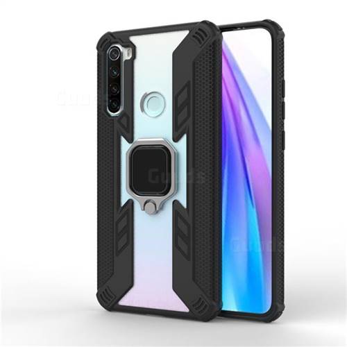 Predator Armor Metal Ring Grip Shockproof Dual Layer Rugged Hard Cover for Mi Xiaomi Redmi Note 8T - Black
