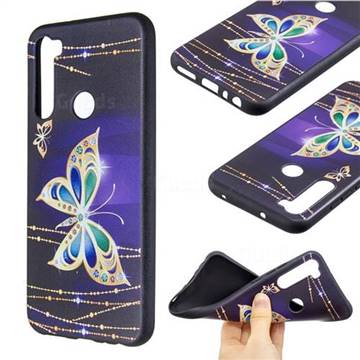 Golden Shining Butterfly 3D Embossed Relief Black Soft Back Cover for Mi Xiaomi Redmi Note 8T