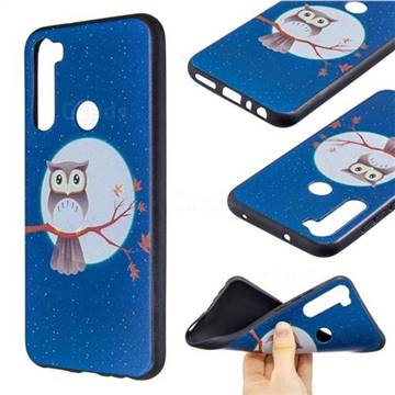 Moon and Owl 3D Embossed Relief Black Soft Back Cover for Mi Xiaomi Redmi Note 8T