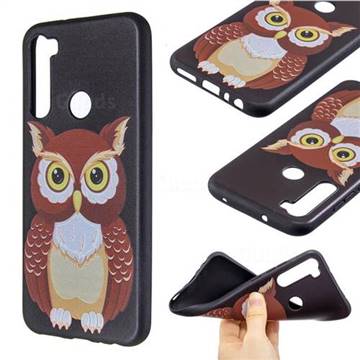 Big Owl 3D Embossed Relief Black Soft Back Cover for Mi Xiaomi Redmi Note 8T