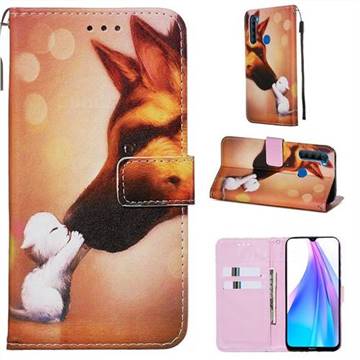 Hound Kiss Matte Leather Wallet Phone Case for Mi Xiaomi Redmi Note 8T