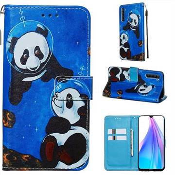 Undersea Panda Matte Leather Wallet Phone Case for Mi Xiaomi Redmi Note 8T